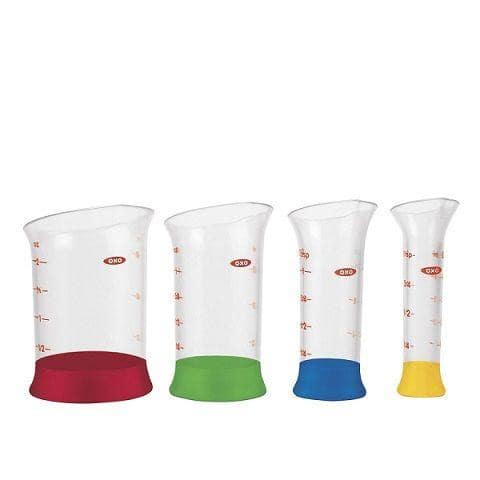 4-Piece Angled Liquid Measuring Cups Set - Mini Oz, 1, 2 and 4